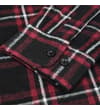 Thumbnail Close-up of buttoned cuff on burgundy checked shirt.