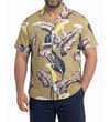 Thumbnail Sand short sleeve shirt with large leaf print, front view.