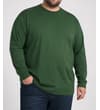 Thumbnail Dark green long sleeve crew neck shirt on model.