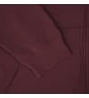 Thumbnail Close-up of cuff and kangaroo pocket on burgundy hoody.