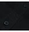 Thumbnail Close-up of black button placket and stitching detail.