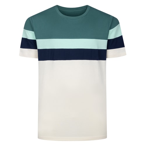 Bigdude Striped Colour Block T-Shirt Teal