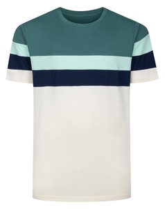 Bigdude Striped Colour Block T-Shirt Teal