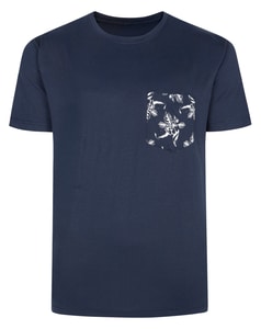 Bigdude Pocket Print T-Shirt Navy