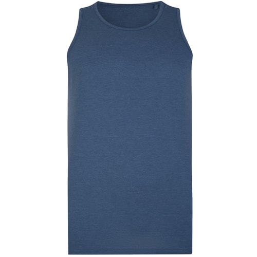 Front view of denim marl tall tank top.