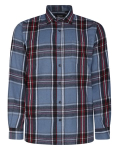 Bigdude Checked Flannel Long Sleeve Shirt Blue/Black Tall