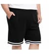 Thumbnail Black performance shorts worn, front view with hand pocket.