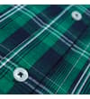 Thumbnail Close-up of green and navy check shirt with white buttons.
