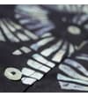 Thumbnail Charcoal shirt button placket close-up with circle print.