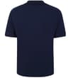 Thumbnail Navy polo shirt flat lay, back view.