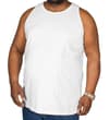 Thumbnail White plain tank top shown on model, front view.