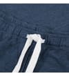 Thumbnail Dark denim sweatpants with white drawstring close-up.