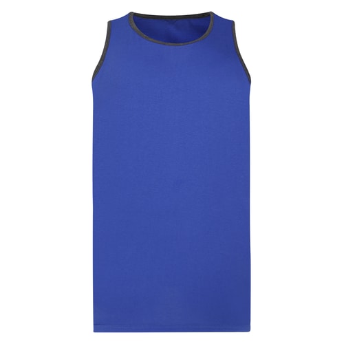 Bigdude Tank Top With Contrast Piping Cobalt/Charcoal