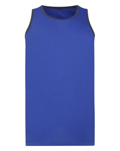 Bigdude Tank Top With Contrast Piping Cobalt/Charcoal
