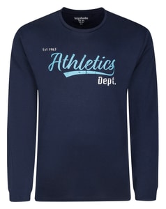 Bigdude Athletics Print Long Sleeve T-Shirt Navy