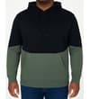 Thumbnail Model wearing navy and sage green panel hoody.