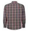 Thumbnail Charcoal checked long sleeve shirt, back view.