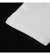Thumbnail Close-up of white short sleeve hem on black fabric.