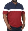 Thumbnail Front view of colour block polo shirt worn by model.