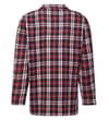 Thumbnail Red, navy and white check pyjama shirt back view.