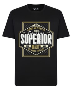 Bigdude Superior Print T-Shirt Black Tall