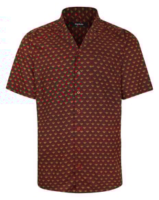 Bigdude Diamonds Viscose Relaxed Collar Shirt Mustard