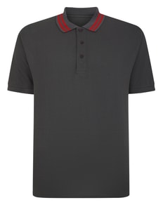 Bigdude Pique Polo With Chunky Tipping Charcoal