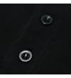 Thumbnail Close-up of black polo placket with two buttons.