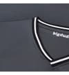 Thumbnail Close-up of V-neck collar on charcoal basketball shirt.