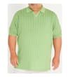 Thumbnail Lime green geometric print polo shirt worn on model.