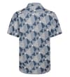 Thumbnail Back view of teal geometric short sleeve shirt.