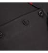 Thumbnail Close-up of charcoal pique polo placket with black buttons.