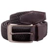 Thumbnail Grey braided stretch belt with metal pin buckle.