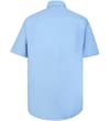 Thumbnail Light blue short sleeve button-up shirt, back view.