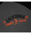 Thumbnail Close-up of chest print on charcoal raglan T-shirt.