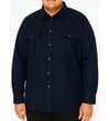 Thumbnail Navy long sleeve flannel shirt worn from the front.