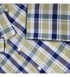 Thumbnail Detail of cream check shirt hem and button placket.