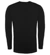 Thumbnail Black ribbed long-sleeve shirt back view.
