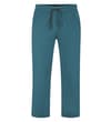 Thumbnail Petrol pyjama trousers with drawstring waist, front view.