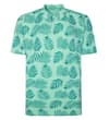 Thumbnail Front view of mint polo shirt with buttoned collar.