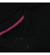 Thumbnail Close-up of black polo collar with pink inner trim.