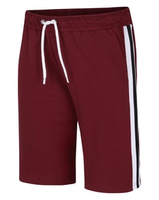 Bigdude Contrast Tape Loop Back Shorts Burgundy