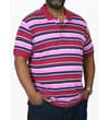 Thumbnail Cassis striped polo shirt worn from front angle.