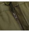 Thumbnail Dark khaki cargo pants zip fly close-up.