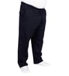 Thumbnail Navy open hem sweatpants, angled front view on model.