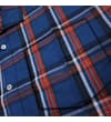 Thumbnail Close-up of blue check shirt chest pocket and buttons.