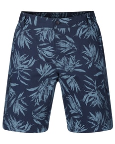 Bigdude Leaf Print Cargo Shorts Blue