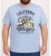 Thumbnail Light blue West Coast print T-shirt shown on model.