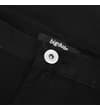 Thumbnail Close-up of black jeans button fastening and inner label.