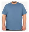 Thumbnail Blue space dye crew neck T-shirt worn, front view.